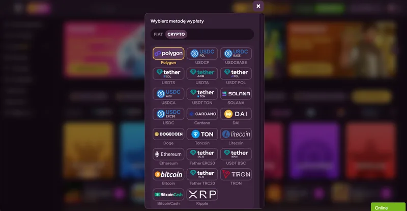 Metody wypłat krypto w GDFPlay Casino